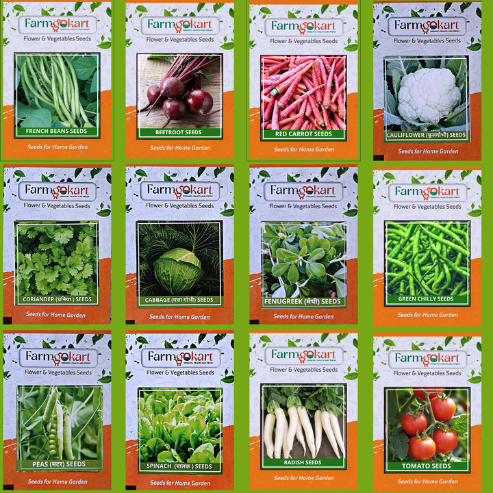 vegetable and flower seeds online Winter Season Value pack of 12 Varaties vegetable seeds (appx 4000 See – Farmgokart